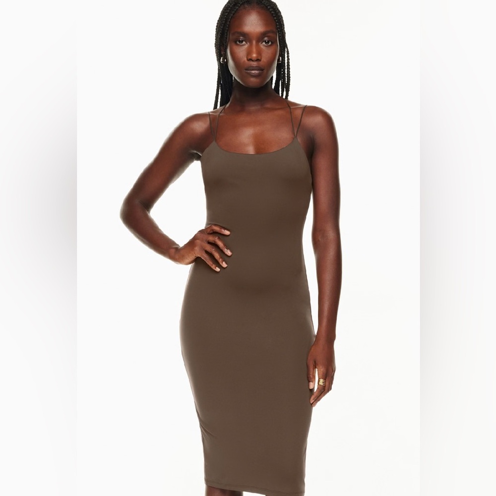 Aritzia Chocolate Brown Midi Dress